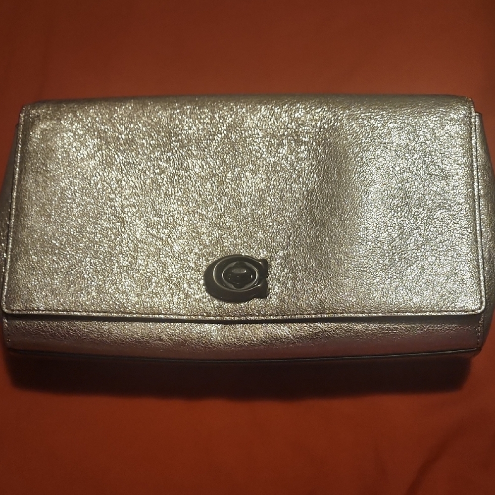 Silver Clutch Bag Coach